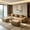 Brown + 3 Seat, variant on AUU Streamlined Design Modular 3-Seat U-Shape Sectional Sofa with French Edge Piping, No Assembly Required, Velvet Couch with Throw Pillows and 2 Movable Ottomans