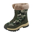 thumbnail image 7 of Camo Snow Boots for Women Front Zipper Winter Outdoor Hiking Shoes Plush Warm Mid Calf Booties Nonslip Trekking High Top Ankle Boots Camouflage Size 6.5, 7 of 7