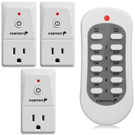 Fosmon 3 AC Power Outlet and 1 Wireless Remote Control, 3 ...