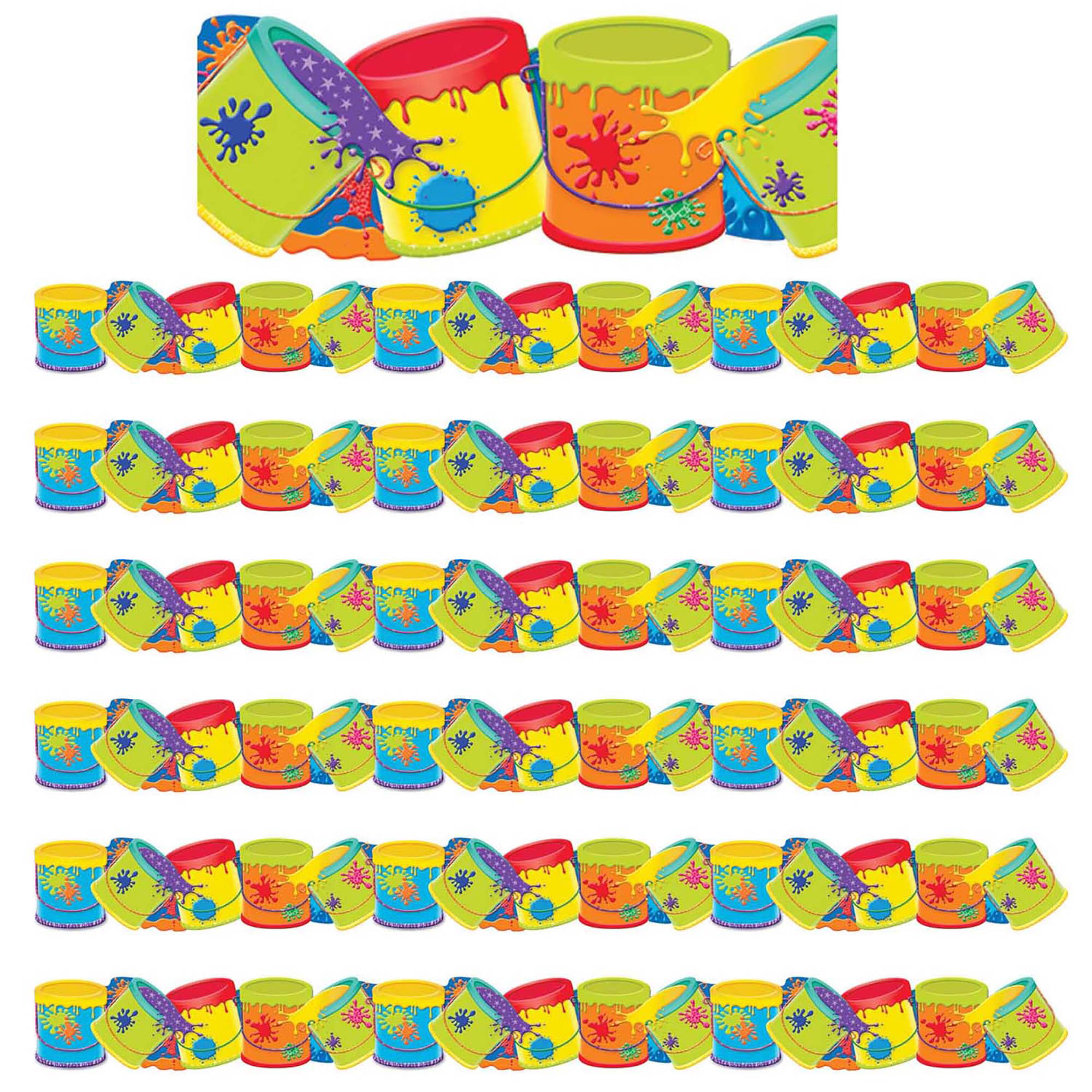 Eureka Color My World Paint Buckets 36 Assorted Paper Cutouts Free Shipping! 