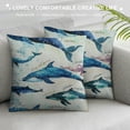 thumbnail image 3 of Qinduosi Sea Life Whale&amp;Shark Educational Ocean Animal Chart Reversible Throw Pillow Cover Pillowcase Fish Theme Inch Decor for Home Room Dorm Gifts for Sea Life Lovers Students White, 3 of 5