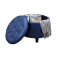 thumbnail image 2 of Convenience Concepts Designs4Comfort Tour Pouf Bleu Simili Cuir, 2 of 6