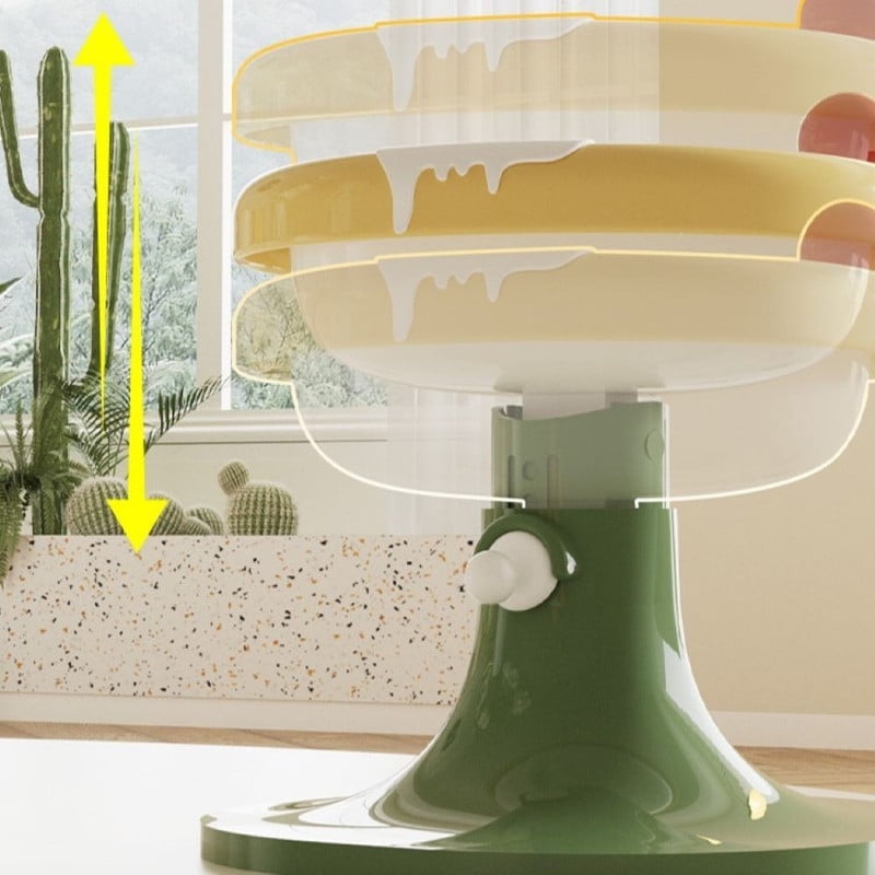 Fairela Lightweight Habitat Mounted Regular Ceramics Feeding Trough with 1 Cat Bowl for Cats, Yellow Floral