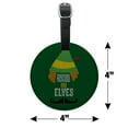 thumbnail image 6 of Elf Movie Raised by Elves Round Leather Luggage Card Suitcase Carry-On ID Tag, 6 of 8