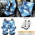 thumbnail image 3 of Yuyamidu Butterfly Car Seat Cover Full Set with Steering Wheel Cover Blue Marble Print Seat Belt Pad Cup Coasters Key Chain Fit Most Vehicles, 12 PCS, 3 of 6
