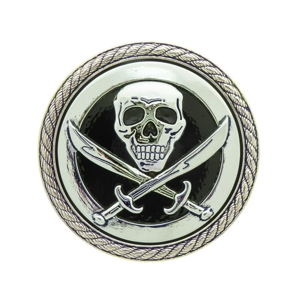 Skull Skeleton Danger Sign Horror Belt Buckle Cross Swords Brass Finished Costume Metal Fashion