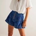 thumbnail image 3 of utcoco Women's 2026 Denim Shorts Casual Summer High Waisted Wide Leg Buttons Pleated Ruffle Jean Shorts, 3 of 5