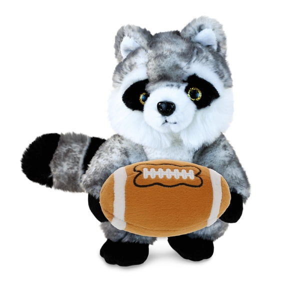DolliBu Super Soft Raccoon Stuffed Animal with Football Plush – Soft Huggable Raccoon, Adorable Playtime Plush Toy, Cute Safari Life Gift Doll Animal Toy for Kids and Adults – 8 Inches