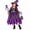 Z4-Purple, variant on Teen Girls Light Up Witch Costume, Kids Witch Costume with Hat and Bag for Toddler Halloween Tulle Irregular Hem Dress 4 Pieces Outfit