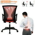 thumbnail image 3 of Mesh Office Chair Ergonomic Desk Chair w/Comfortable Seat Lumbar Support, Adjustable Mid Back Rolling Task Computer Chairs for Adults, Orange, 3 of 8