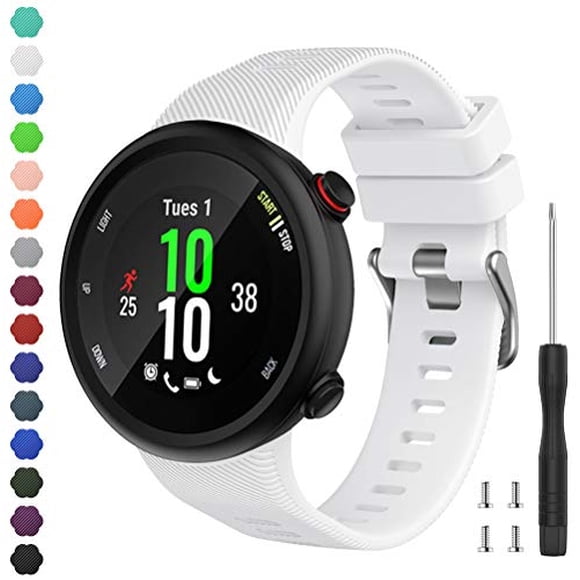 Watbro Compatible con correa Garmin Forerunner 45S, banda de reloj de repuesto deportiva de silicona suave, pulsera de correa de fitness para reloj inteligente Garmin Forerunner 45S
