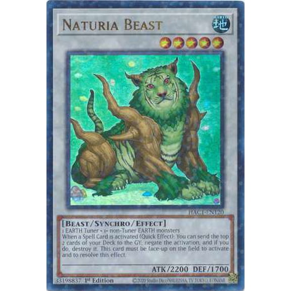 YuGiOh Hidden Arsenal: Chapter 1 Duel Terminal Ultra Parallel Rare Naturia Beast HAC1-EN120