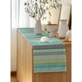 thumbnail image 5 of Table Runner 48 Inches Long for Kitchen Dining, Teal Black Boho Dresser Scarf Farmhouse, Dining Table Decorations for Wedding/Parties, Vintage Ethnic Tribe Abstract Art 13 x 48 In, 5 of 8