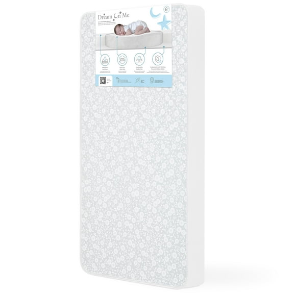 Dream on Me, Breathable Little Baby 6 Inch Full Size Firm Foam Crib & Toddler Bed Mattress
