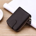 thumbnail image 4 of Card Holder Mini Wallets Zipper Pouch Exquisite Large Capacity Convenience Male Accessories Long-lasting Cash Container Sack Dark Brown, 4 of 7