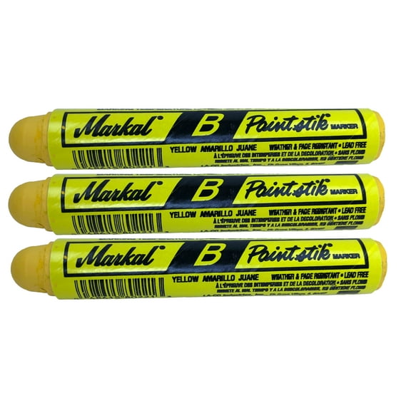 3 Markal B Yellow Tire Chalk Paint Sticks Crayon Surface Marker Graffiti Art