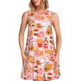 thumbnail image 1 of Fotbe Funny Food Vestido de Verano sin Mangas para Mujer – Vestido Midi Línea A, Estilo Camiseta Floral, Vestido Playero Casual y Fluido, 1 of 7