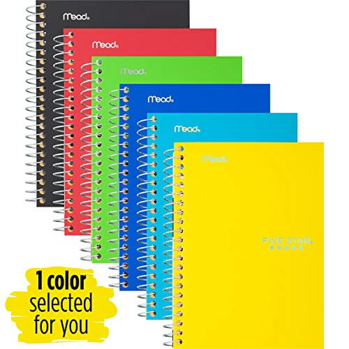 Color Selected For You Five Star Spiral Notebook 45484 Personal Size College Ruled Paper 1 Subject 7 x 5 100 Sheets 