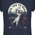 thumbnail image 2 of Junior's The Nightmare Before Christmas Valentine's Day Jack and Sally Love You to Death Graphic Tee Navy Blue 2X Large, 2 of 3