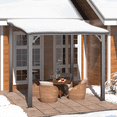 thumbnail image 2 of AECOJOY 8' x 8' Hardtop Gazebo, Heavy Duty Outdoor Gazebo with Galvanized Steel Sloping Roof, All Weatherproof Metal Gazebo Featuring Vertical Stripes for Patio, Backyard, and Lawns, 2 of 7