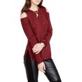 thumbnail image 3 of Rachel Roy Womens Cold Shoulder Knit Blouse, Red, X-Small, 3 of 4