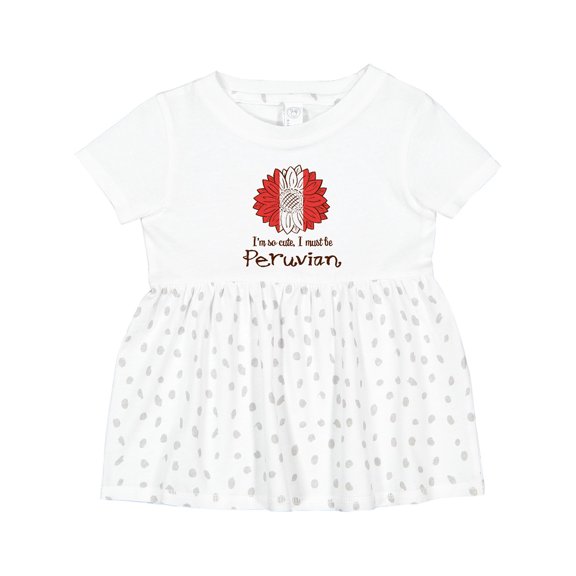 Inktastic I'm So Cute, I Must Be Peruvian Flag Sunflower Girls Baby Dress