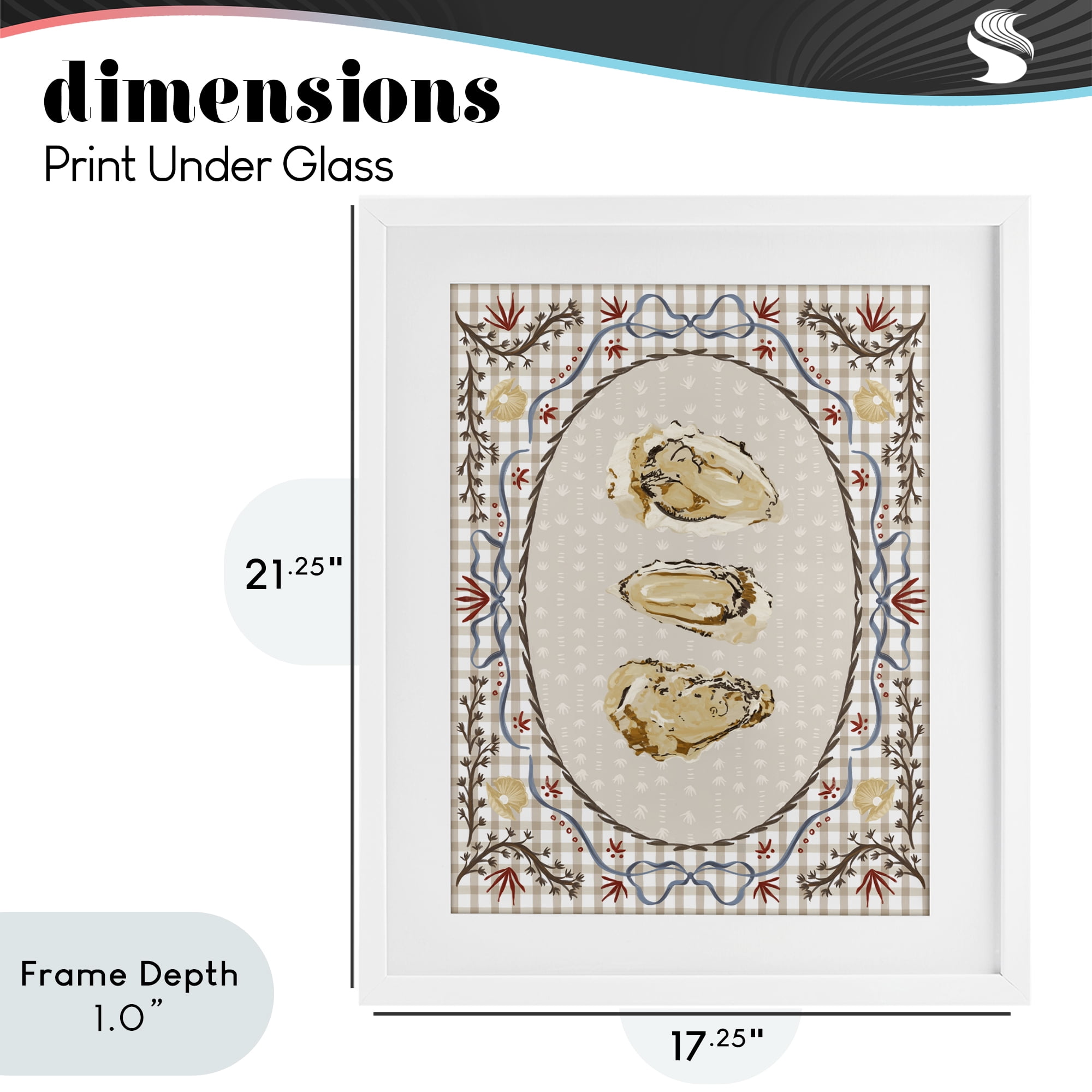 Stupell Industries Vintage Oyster Trio White Framed Print Under Glass, design by Vero Illustrates