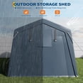 thumbnail image 3 of EastVita 6x8 FT Portable Outdoor Storage Shed with 2 Roll-Up Zipper Doors Vents Gray, 3 of 7