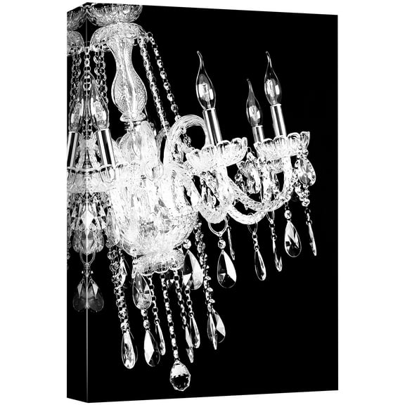 wall26 Canvas Print Wall Art Swinging Black & White Crystal Silhouette Decorative Lights Digital Art Modern Art Chic Relax/Calm Multicolor for Living Room, Bedroom, Office - 32"x48"