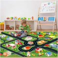 thumbnail image 1 of Lukhevev Tapis pour Enfants Tapis de Voiture pour Enfants Tapis de Jeu Voitures avec Support en Caoutchouc Tapis de Vie Urbaine pour Voitures Carte Amusante de la Ville pour Chambre Garçons (Rose-Tapis, 2.6x3.9ft), 1 of 6