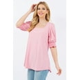 thumbnail image 3 of Celeste’s Woman’s Summer Tunic Top S-3X MADE IN THE USA with Square Neckline and Puff Sleeves, 3 of 4