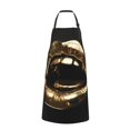 thumbnail image 2 of Honeii Golden Lips Modern Sculpture Print Waterproof Apron, Adjustable Kitchen Apron with Pockets,for Gardening, Dishwashing, Meat Processing, Car Washing, and Pet Grooming, 2 of 8