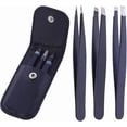 thumbnail image 1 of 3-piece Professional Stainless Steel Precision Eyebrow Tweezers Set^ccgv, 1 of 5