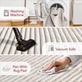 thumbnail image 2 of nuLOOM Kai SuperiorWash Stripe Faux Rabbit Machine Washable Area Rug, 2' 6" x 6', Runner, Kai Off-white, 2 of 12