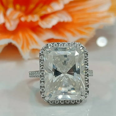 3.95 Ct Certified Radiant Cut Solitaire Off White Diamond 925 Silver Ring