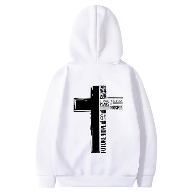 Wyzesi Oversized Sweatshirts Plus Size Male Long Sleeve Hooded Sweatshirt Solid Color Back Print Sweatshirt