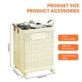 thumbnail image 3 of Foldable Multi-Functional Plastic Laundry Basket, Portable Clothing Storage Bin with Wheels, Large Size, Suitable for Balcony, Bathroom, and Bedroom, 3 of 10