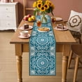 thumbnail image 6 of Blue Vintage Boho Ethnic Table Runner, Abstract Tribal Flower Cotton Linen Kitchen Table Decoration Washable Dining Tabletop Runners for Home Party Decor 13x36 Inches, 6 of 9