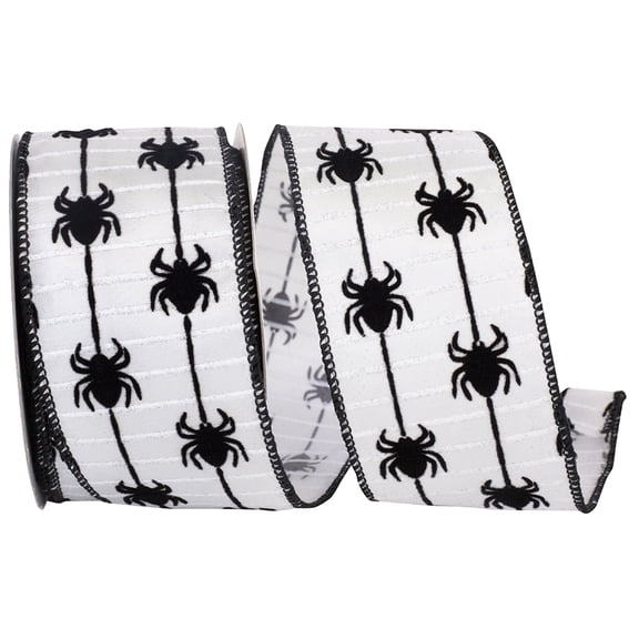 Reliant Ribbon - 93952W-982-40F, Ribbon, White/black, 2-1/2 Inch, 10 Yards