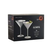 Stölzle Lausitz Olympia 8oz Martini Glasses Set of 2 White/Silver Lead-Free