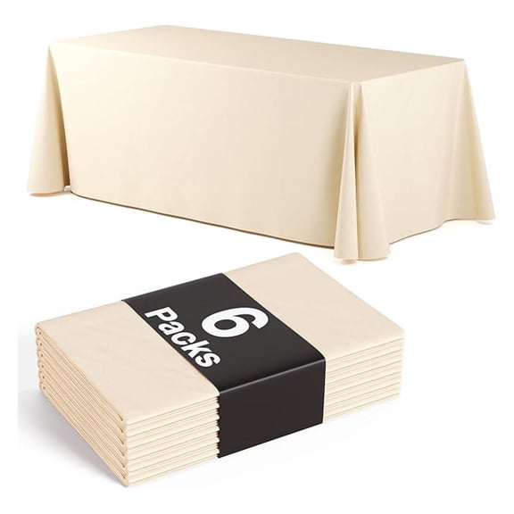 Plastic Tablecloths 6 Pack - 70x120 Inch Rectangle Disposable Table Covers for Parties, Picnics & Events - Spillproof Table Linens