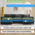 thumbnail image 3 of IPKIG Sectional Sofa Comfy Cloud Couch for Living Room with Pillows, Modern Chenille Sofa Sleeper Deep Couches with Two Ottoman (Black, 5-Seat), 3 of 8