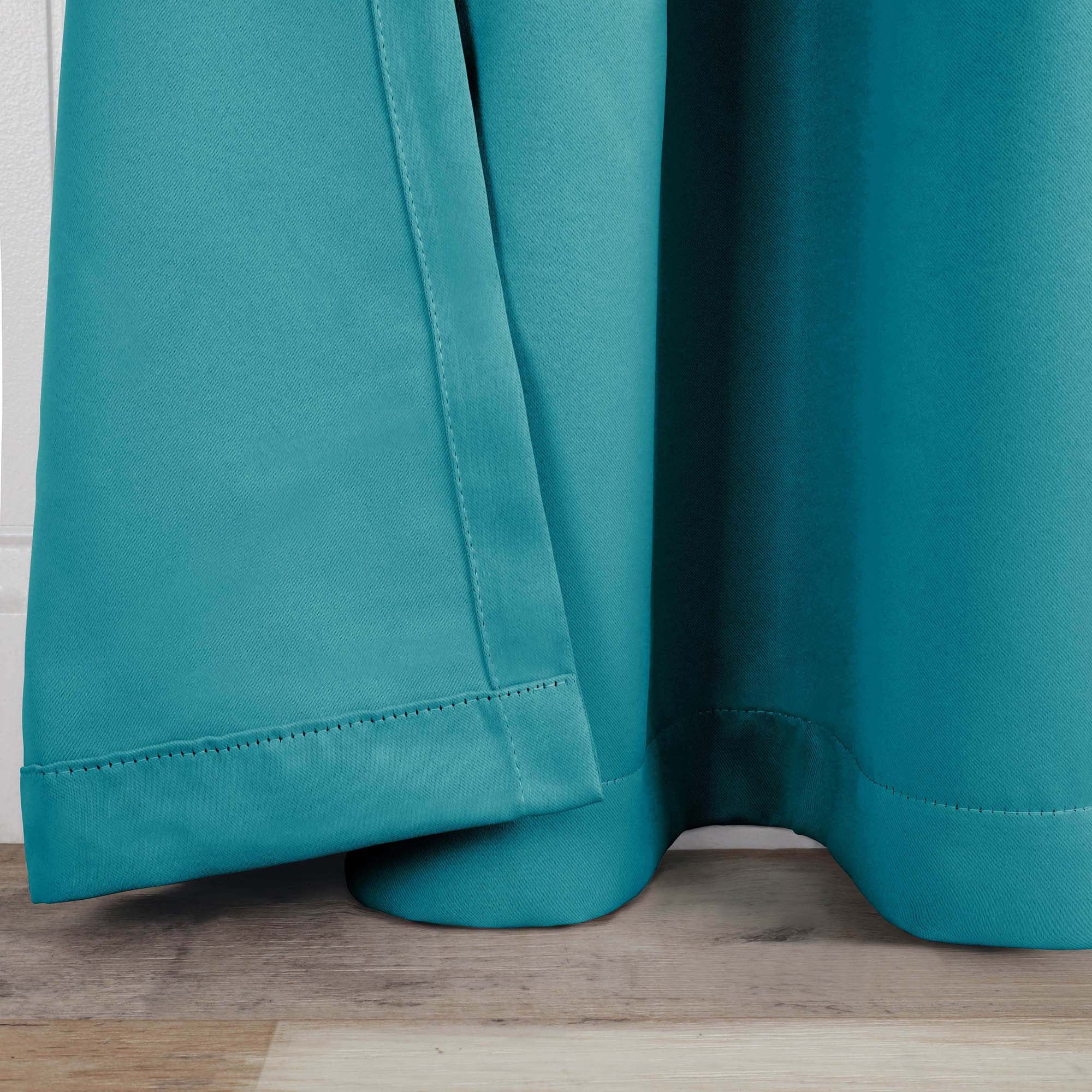 Superior Blackout Solid Light Filtering Grommet Curtain Panel Set, 52" x 120", Aqua