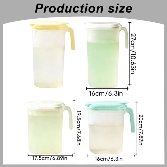 Water Pitcher Iced Tea Pitcher Water Jug Plastic Pitcher With Lid Lemonade Pitcher Ice Tea Pitcher For Fridge Water Pitcher With Lid Drink Containers Gallon Pitcher Juice Containers