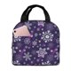 thumbnail image 1 of Balery Christmas Purple Snowflakes Bolsa de Almuerzo Aislada – Caja de Almuerzo con Papel de Aluminio Grueso, Mantiene la Comida Fresca por 4 Horas, 1 of 8
