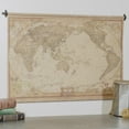 thumbnail image 2 of VIP Home &amp; Garden FF1044 48 in. The World Hanging Map Taupe, 2 of 5