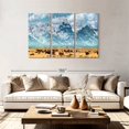 thumbnail image 2 of Elephant Stock Bison Herd In Grand Teton Wall Art - Horizontal Multi Panel Canvas - Living Room Wall Decor - Animal Multi Panel - Brown And Blue Decor - 74" x 48", 2 of 4