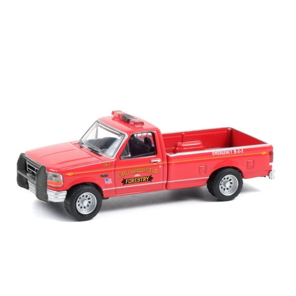 East Brookfield Forestry (Massachusetts) 1992 Ford F-350 Pickup Truck, Red - Greenlight 67010B/48 - 1/64 scale Diecast Model Toy Car