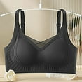 thumbnail image 2 of Brglopf Womens Everyday Bra Seamless Wirefree Push Up Longline Full Coverage Bra Support and Lift No Underwire Tshirt Bras Black L, 2 of 5
