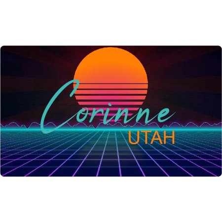 

Corinne Utah 4 X 2.25-Inch Fridge Magnet Retro Neon Design